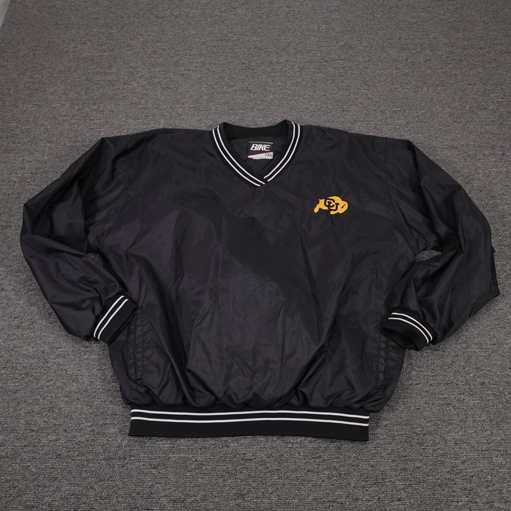 Vintage Colorado Buffaloes Jacket Mens 2XL Black NCAA Football BIKE Pullover